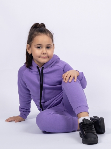 311-Л. Свитшот с капюшоном + Штаны, хлопок 65%, 35% ПЭ, 3-х нитка ( без начеса) лиловый 80,86,92