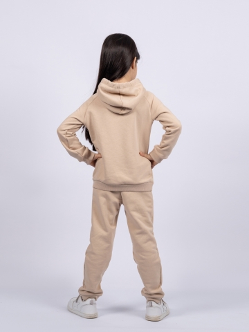 311-КП. Свитшот с капюшоном + Штаны, хлопок 65%, 35% ПЭ, 3-х нитка ( без начеса) капучино 122,128,134,140